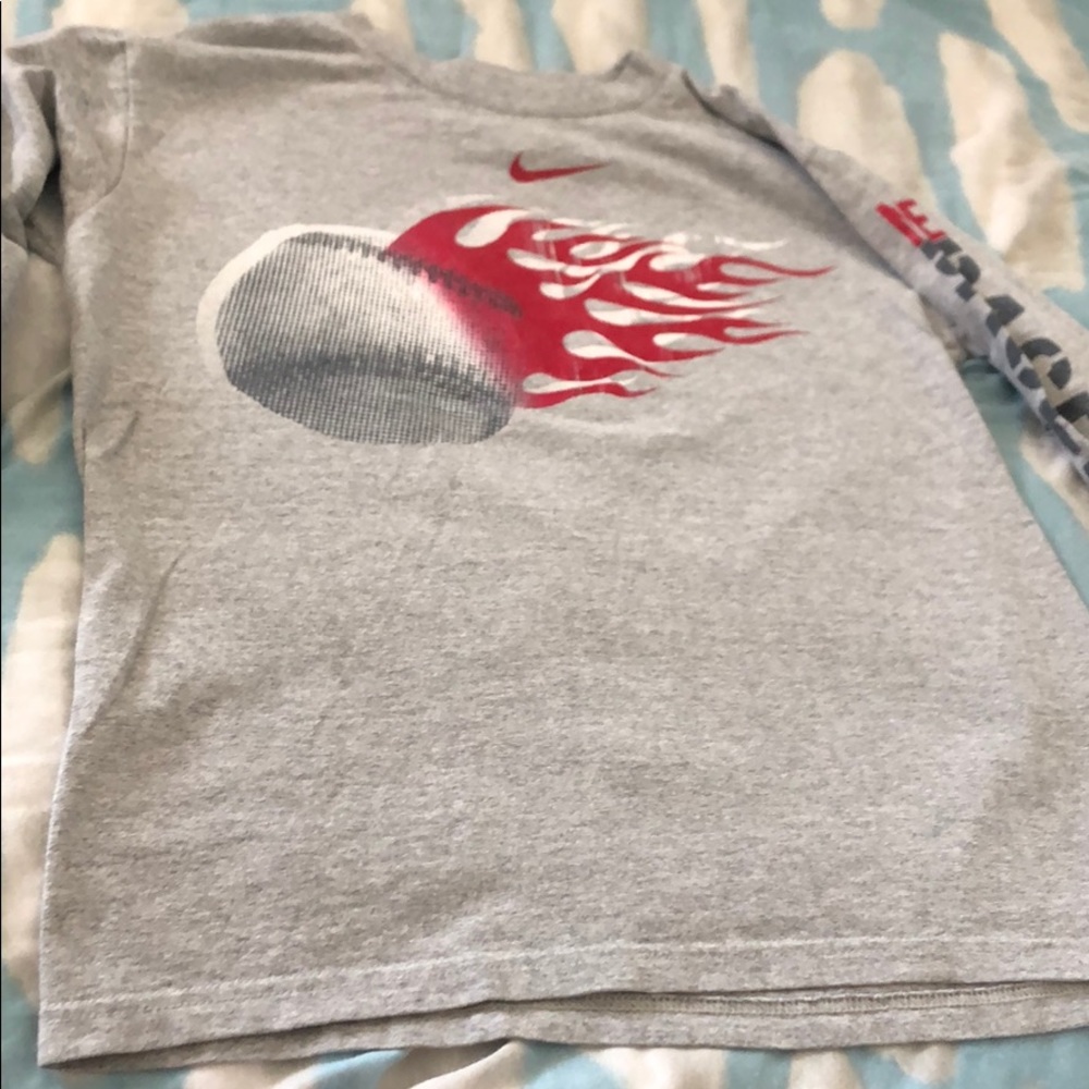 Nike Baseball theme grey long sleeve shirt